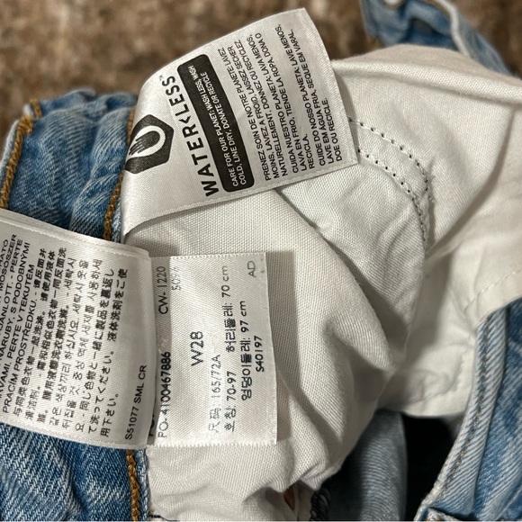 Levi's Light Blue Distressed Jean Shorts - Picture 3 of 3
